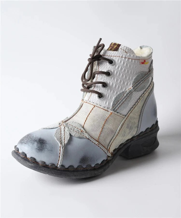 42 / 4 2024 Designer women's chunky heel boots,womens wedge heel leather boots