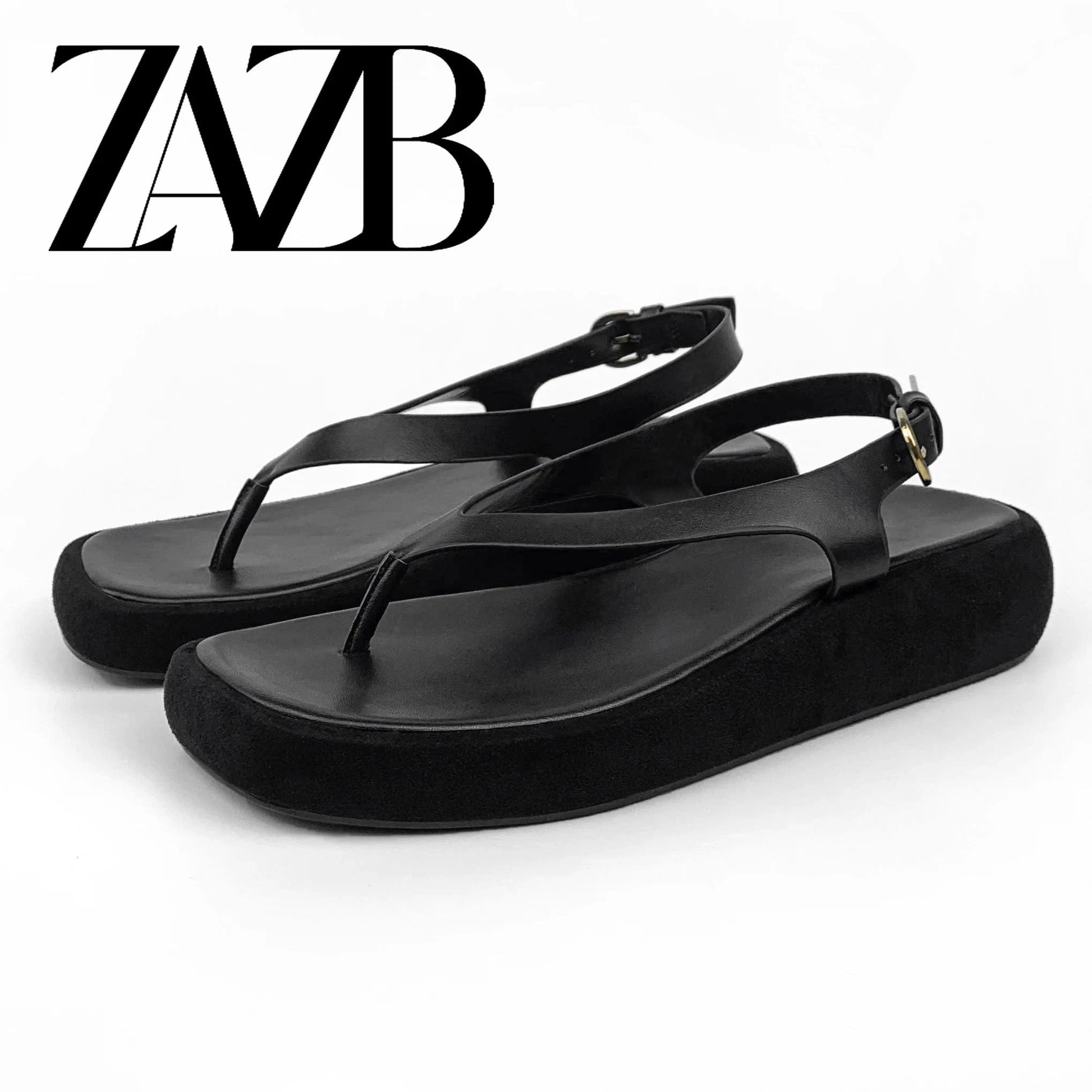 42 / Black Customized Exquisite Fashion Retro Roman Style Clamping Sandals Metal Button Sandals