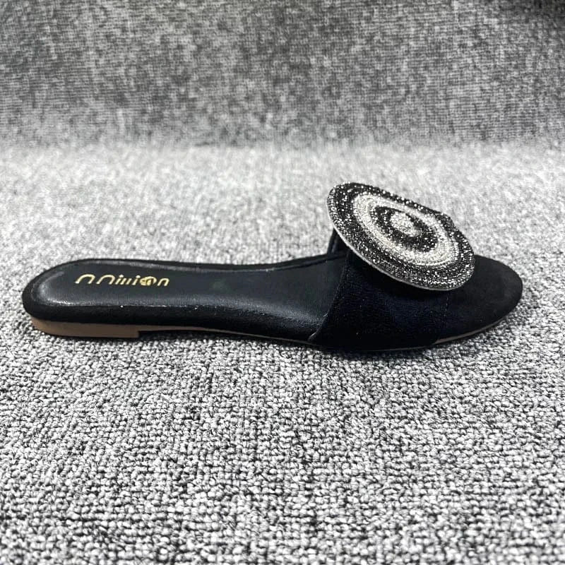 42 / Black Dropshipping Custom Logo Cute Design Ladies Flat Slippers Outdoor Non-slip Casual Slides Slippers for Women