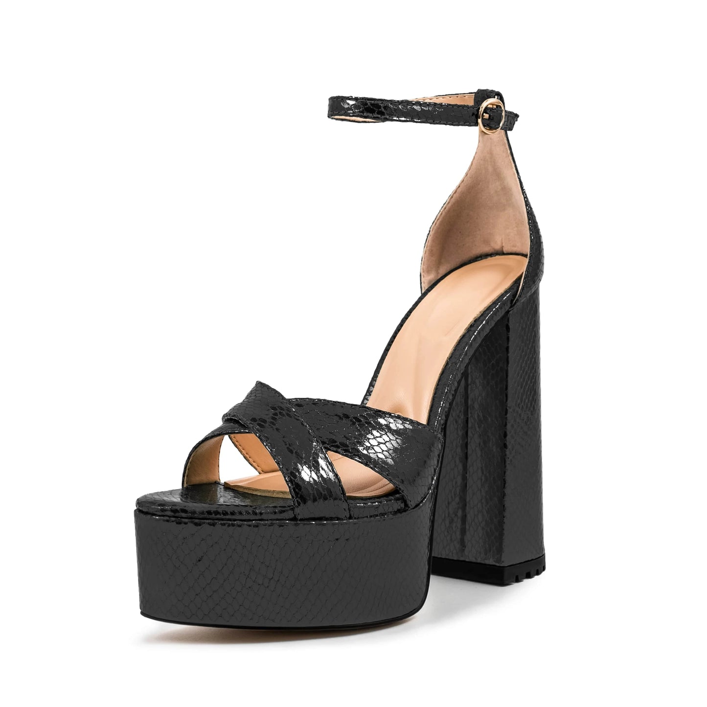 42 / Black Ubililia Women Sandals Peep Toe Heels Party Shoes Female Large Size 14CM high Heels Fashion Summer Shoes platform heels sandals