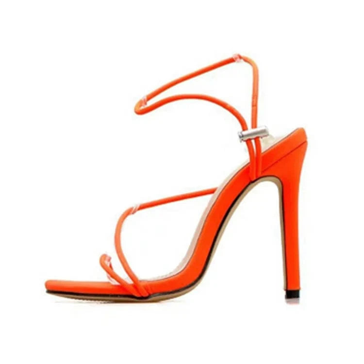 42 / Orange hot sale sex for girl buckle strap Fine high heel sandal