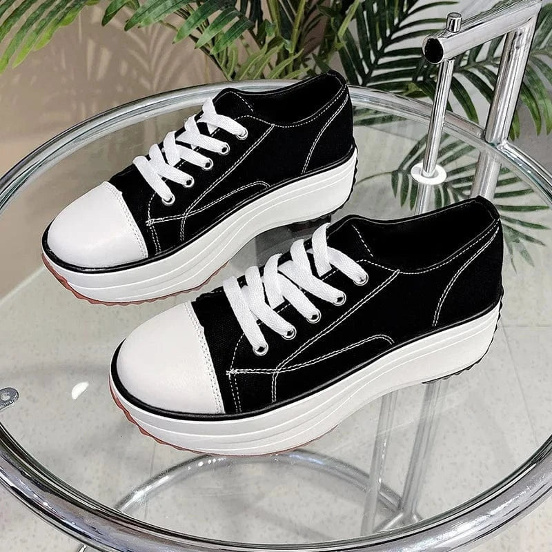 43 / Black 2024 new autumn casual chic trendy style shoes ladies  thick bottom blank sneakersladies casual shoes