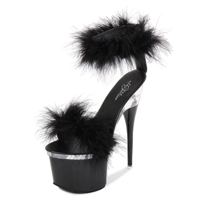 43 / Black Hot Selling Women Heel Shoes Sexy Stilettos Platform Sandals 18 CM High Heels Night Club Ladies Sandals