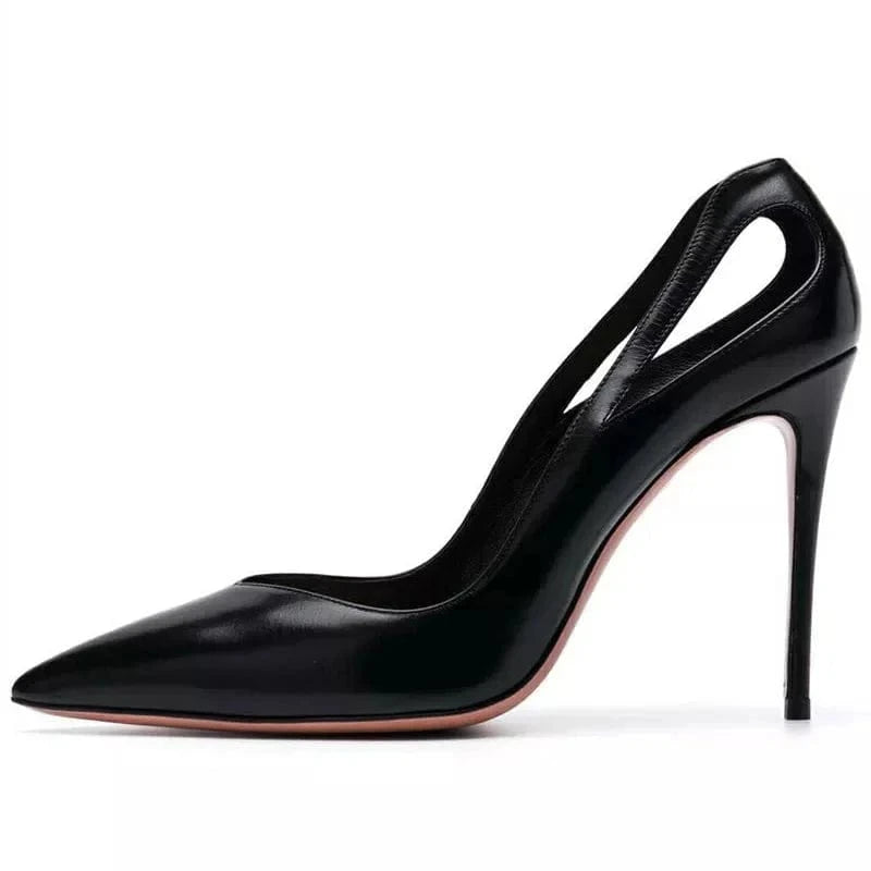 43 / Black XINZI RAIN Modern Ladies Wedding Heel Shoes fashion Point Toe Hollow Out Stiletto Women Open High Heels