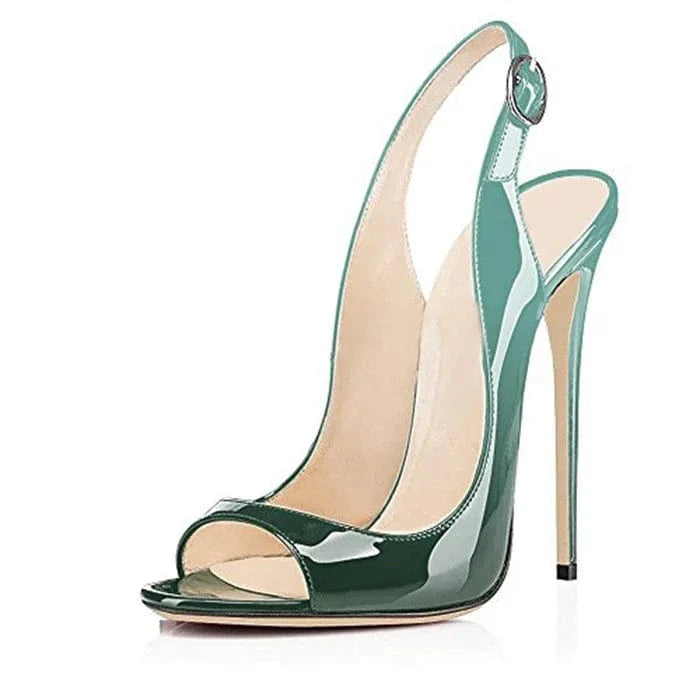 43 / Green Sandales A Talons Hauts Ladies Hot Selling Business Dress Shoes Peep Toe Stiletto Slingback Pumps High Heeled Sandals For Women