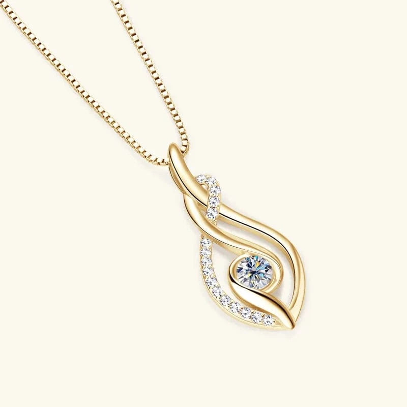 45+5cm / Gold wholesale minimalist grade D 0.43ct moissanite pendant necklaces 925 sterling silver simple ice out moissanite jewelry women