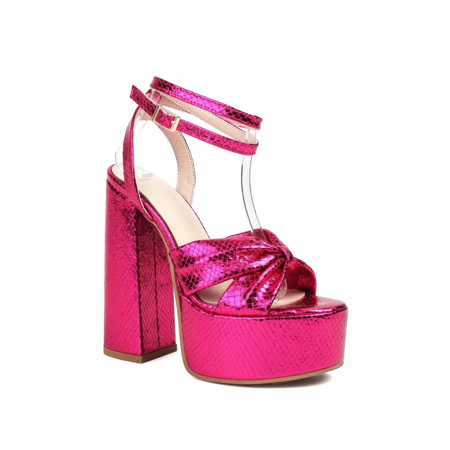 45 / Red Women Platform Shoes Sexy Open-toe Large Size Mujer Zapatos Cross Strap Lace Up High Heel Sandals Ladies Nightclub Party Sandals