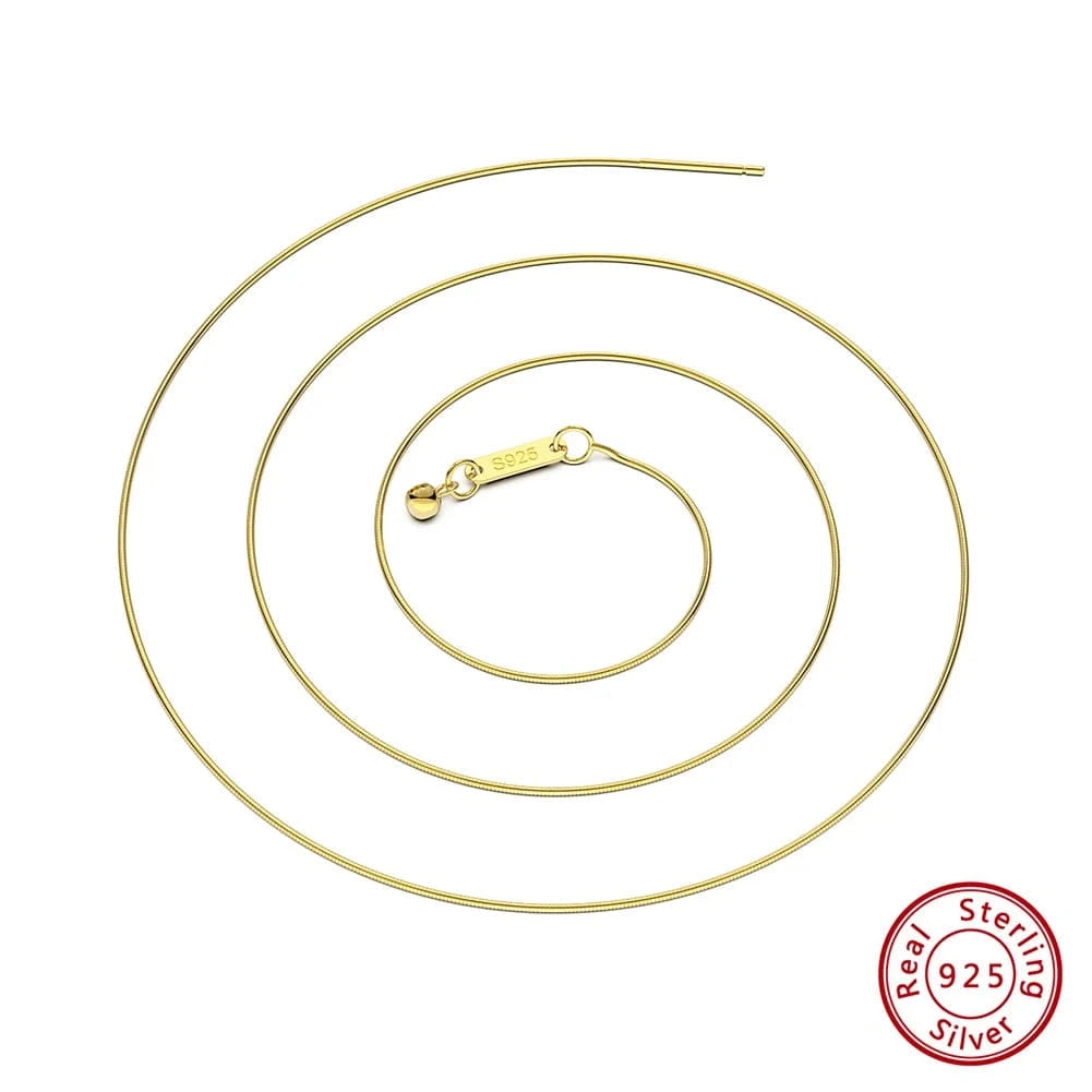 45cm / 0.8mm Rould Snake Chain RINNTIN ZK New Arrival Customized Gold Plated S925 Silver Chain With Zircon Heart Charms Personalized Alphabet Letter Necklace