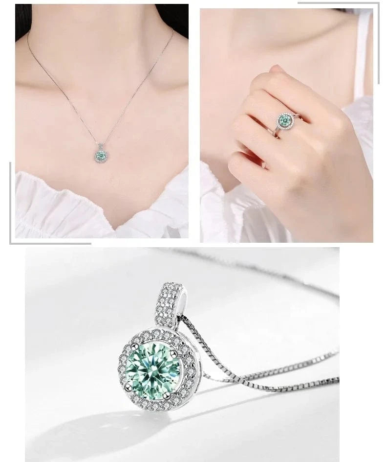 45cm / Silver Women's Customize S925 Sterling Silver Necklace High-End VVS Moissanite Stone Pendant Necklace Jewelry Elegant Diamond Gift