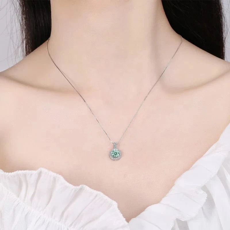 45cm / Silver Women's Customize S925 Sterling Silver Necklace High-End VVS Moissanite Stone Pendant Necklace Jewelry Elegant Diamond Gift