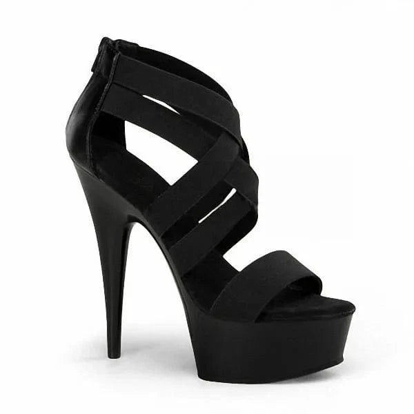 46 / 1 6inch-15cm Heeled Sandals New design Sexy thailand woman dress shoes PU Pumps  Platform peep toe sandal dress women shoes