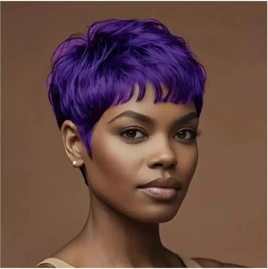 477-zi Synthetic short black hair wig Pixie cut wig for Bangs short Fak wig for women party wig short hair