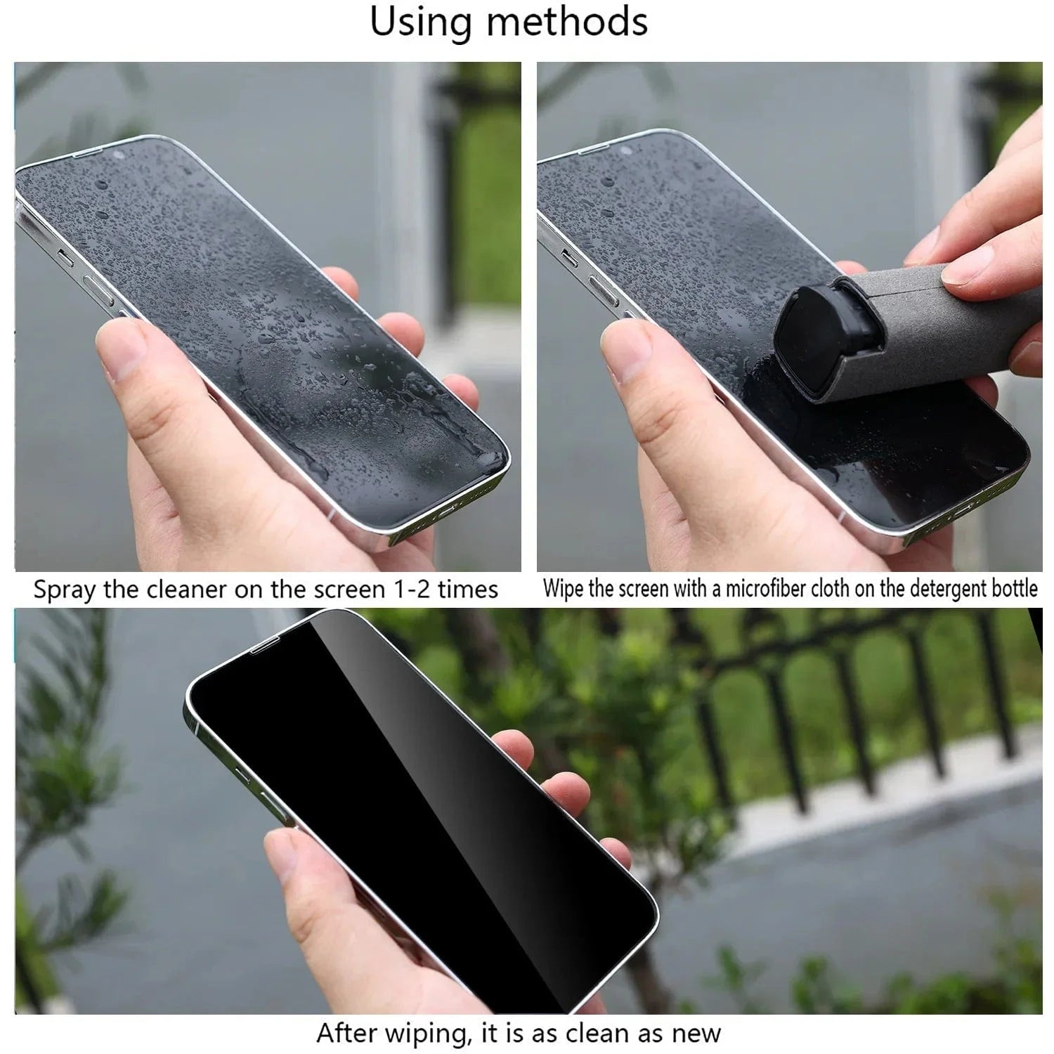 4in1 Microfiber Screen Cleaner Spray Bottle for Mobile Phone Ipad Computer Microfiber Polish Cloth Wipe Cleaning Glasses Wipes
