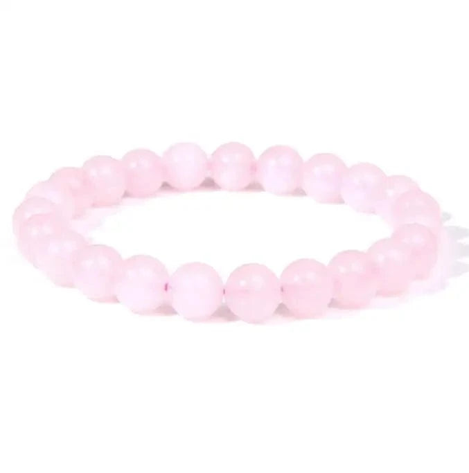4mm / 19CM / rose quartz 8mm Gorgeous Semi-Precious Gemstones Round Beads Energy Power Crystal Reiki Healing Elastic Stretch Bracelet for Women Men Gifts