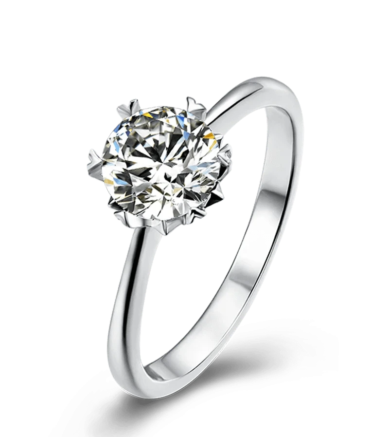 5 / 1ct S925 ring Messi Jewelry minimalist 1 carat moissanite diamond wedding 925 sterling silver rings