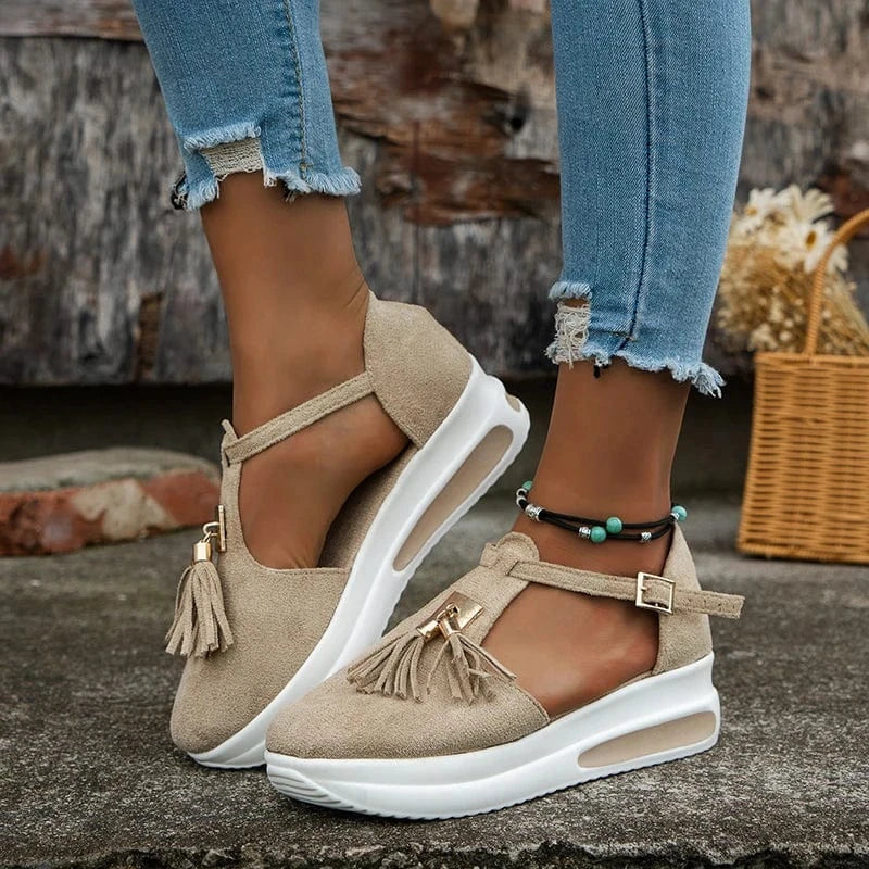 5 / 37 / Beige New Arrival Cheap Price Women Leisure Shoes Ladies Girl Sandals Shoes Tassel Casual Shoes Size 43/12