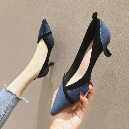 5.5CM/7.5CM New arrival 2023 Hot Selling Women Dress Office Shoes Pointed Toe Low Heels for Ladies