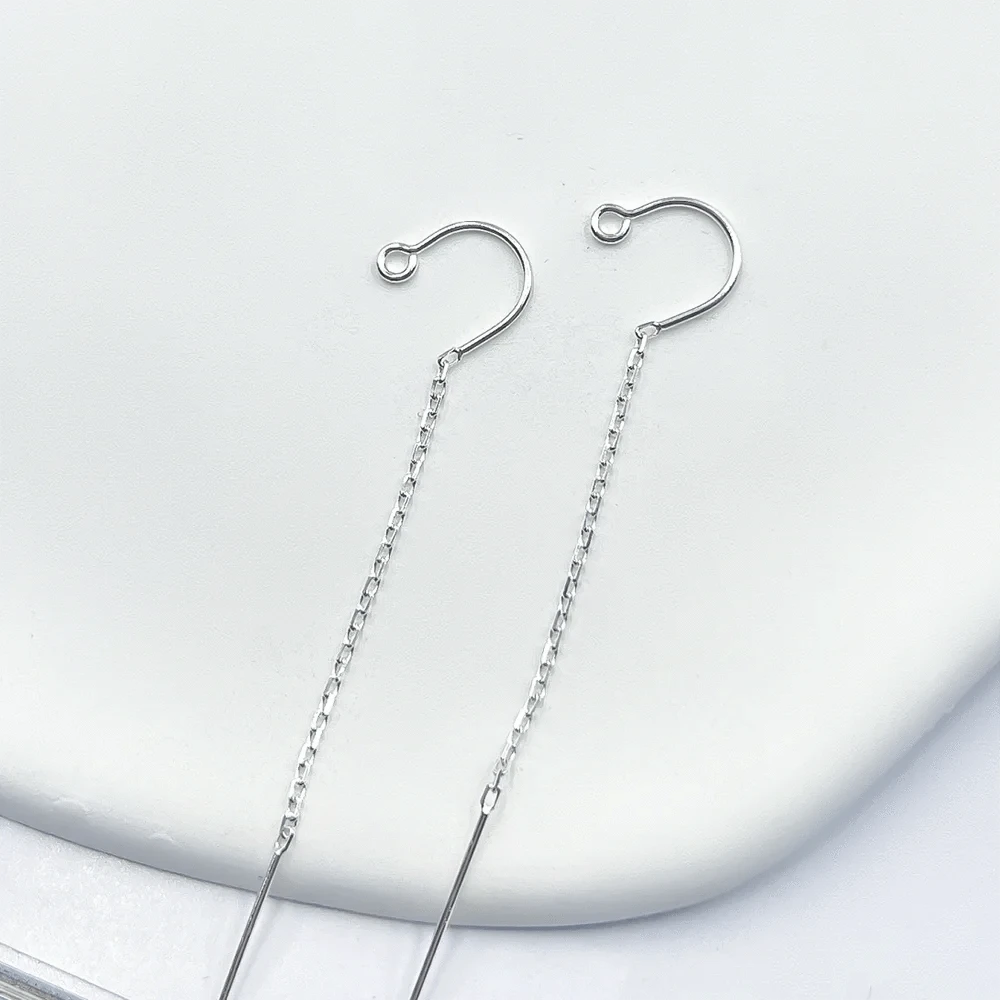 5.8cm legnth / U-Threader Hypoallergenic Ear Threads 925 Sterling Silver Women Fine Jewelry Earrings