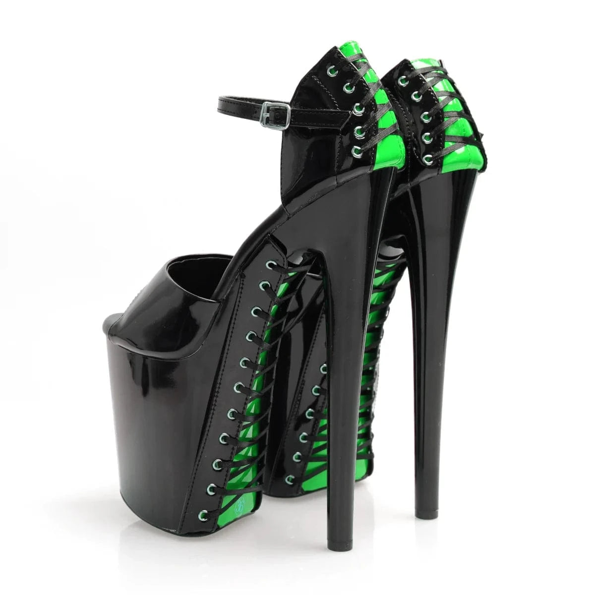 5 / Green 8inch-20cm black platform lace up sexy Exotic Dancer Shoes strip Dance Pole Dance fashionable high-heeled  high heel shoes