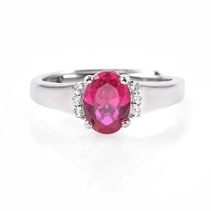 5 / R5315 Luxury jewelry ruby oval cut 5x7mm 925 sliver rings jewelry women