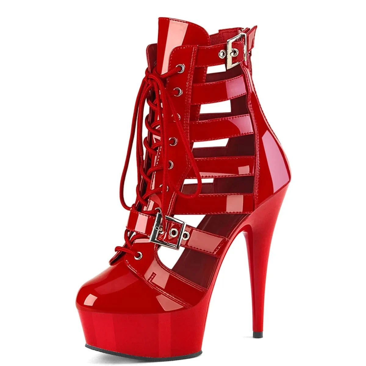 5 / Red Fashion Stripper Heels 6Inches Exotic Dancer Boots Pole Dance Shoes 15cm Nightclub Sexy Fetish Gladiator New Style Models Show