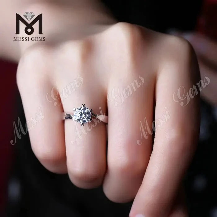 5 / white gold latest cusoms design 14K 18K white gold luxury moissanite diamond wedding ring