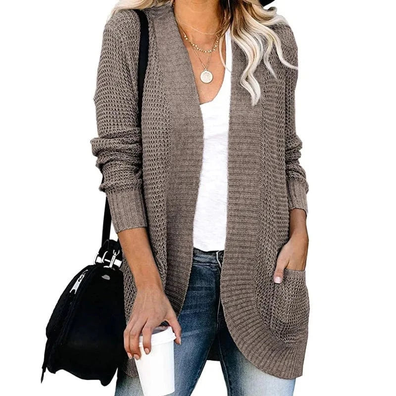 5 XL / 1 Women Casual Knitted Long Cardigan For Womens Autumn 2024 Female Long Sleeve Knit Cardigans Woman Sweater