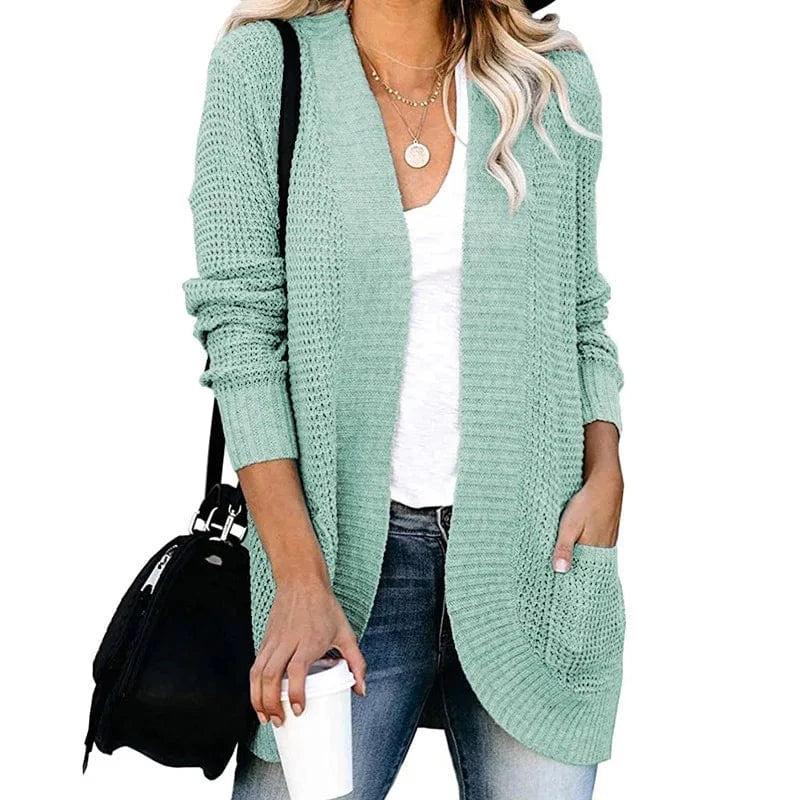 5 XL / 5 Women Casual Knitted Long Cardigan For Womens Autumn 2024 Female Long Sleeve Knit Cardigans Woman Sweater