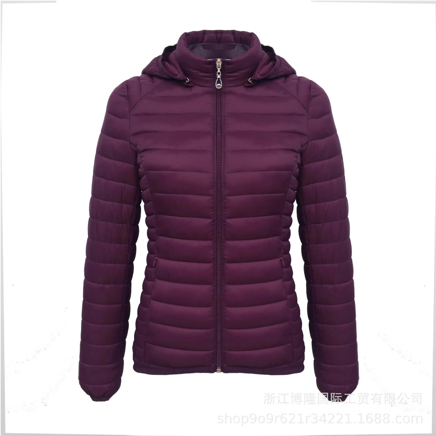 5 XL / WINE RED Winter Printed Coat with Hooded Woman Waterproof Warm Softshell puffer Jacket Sportswear Woven Polyester Lining Soft 2025