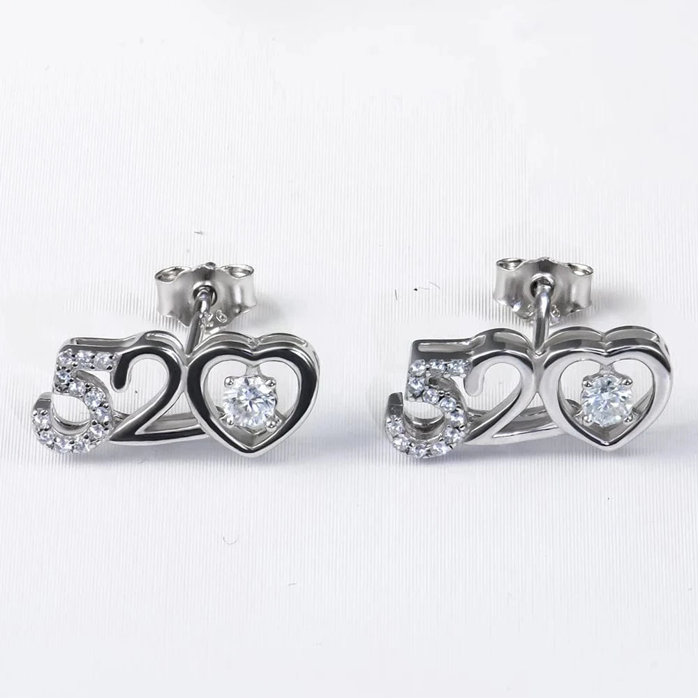 520 stud Moissanite Earring 925 Sterling Silver White VVS  Stud Moissanite Diamond Earring Jewelry