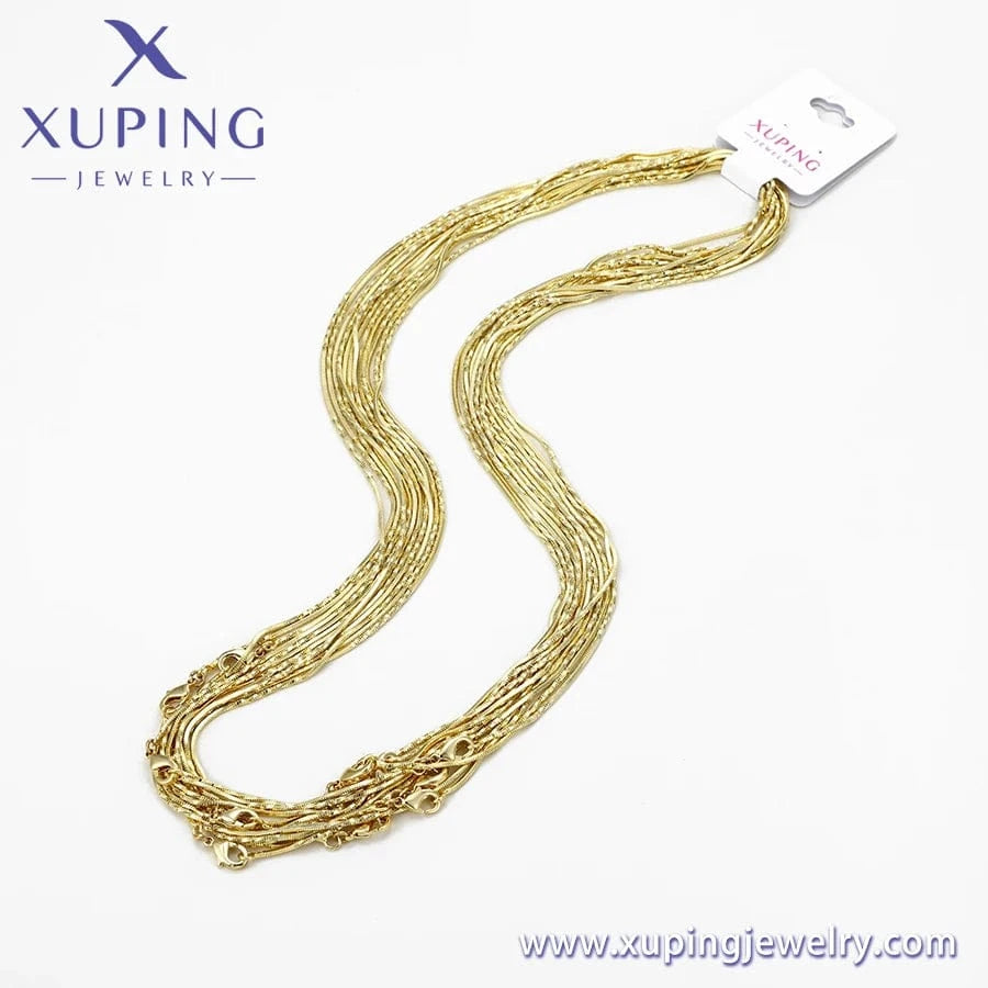 55cm / 14k gold color 2# Xuping Cheap Wholesale14k Gold Plated Personality 55cm Envelope Americas Hot Selling cuban Chain Necklace with free shipping