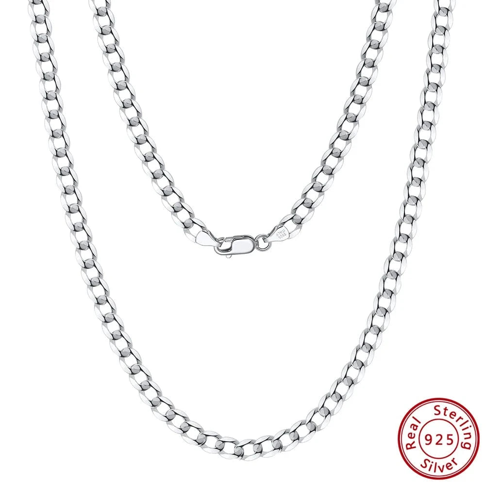 55cm(22inches) / SC60-P-5 RINNTIN SC60-5 Gold Chain Necklace Designs Italian 5mm Diamond Cut Cuban Link Curb Chain Necklace for Women Men