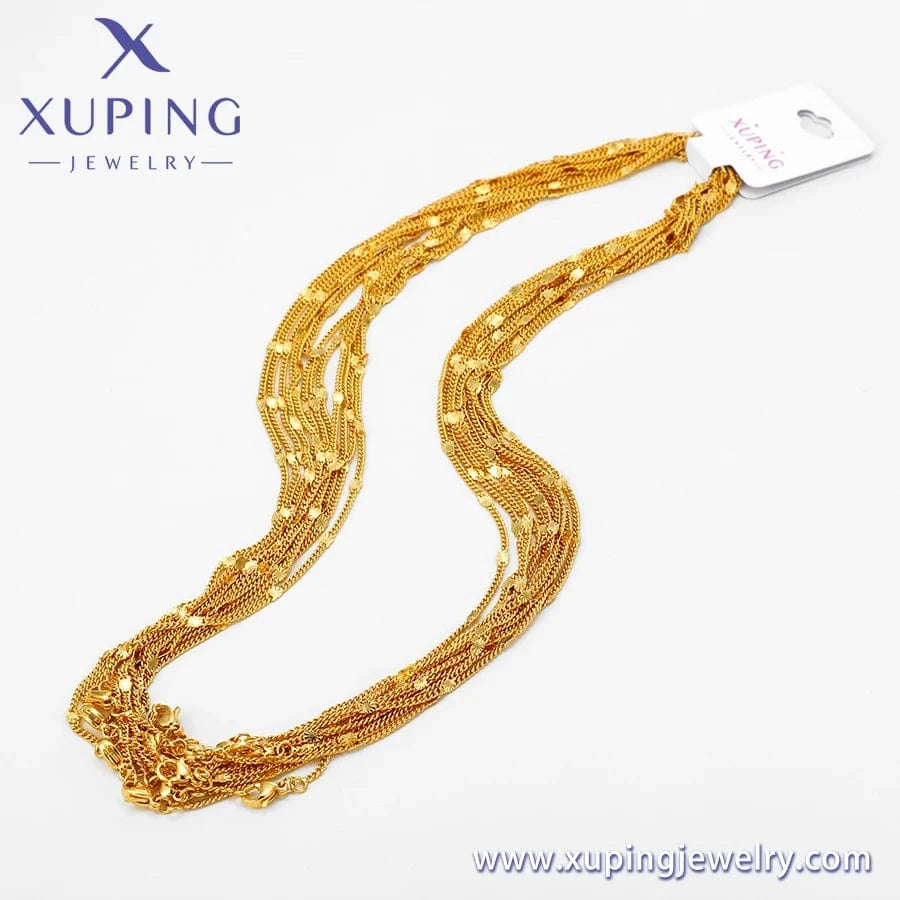 55cm / 24k gold color 1# Xuping Cheap Wholesale14k Gold Plated Personality 55cm Envelope Americas Hot Selling cuban Chain Necklace with free shipping