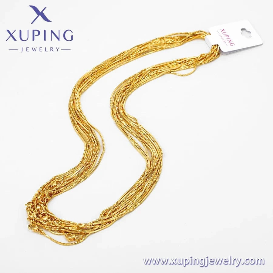 55cm / 24k gold color 2# Xuping Cheap Wholesale14k Gold Plated Personality 55cm Envelope Americas Hot Selling cuban Chain Necklace with free shipping