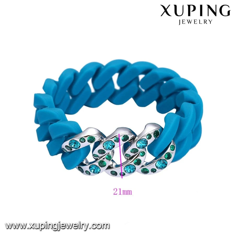 57(±2)mm / 1# 51898 Xuping Rubbzz Fashion new design Neutral ubiquitous cool personality stretch Buy one get one free bangle