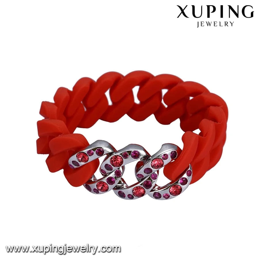 57(±2)mm / 2# 51898 Xuping Rubbzz Fashion new design Neutral ubiquitous cool personality stretch Buy one get one free bangle