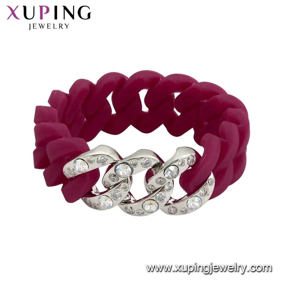 57(±2)mm / 3# 51898 Xuping Rubbzz Fashion new design Neutral ubiquitous cool personality stretch Buy one get one free bangle