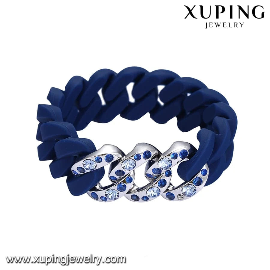57(±2)mm / 5# 51898 Xuping Rubbzz Fashion new design Neutral ubiquitous cool personality stretch Buy one get one free bangle