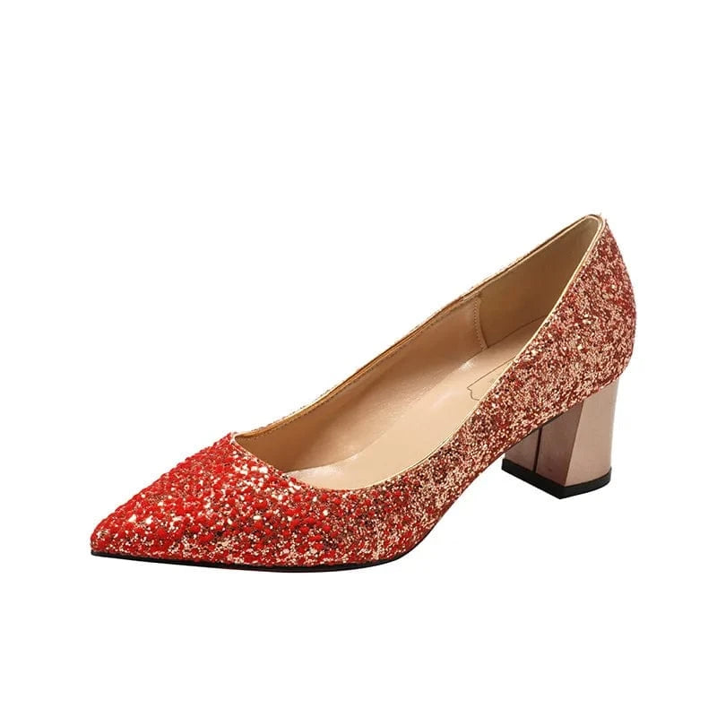 5846-02 New Women Spring Summer Crystal High Heel Pumps Female Point Toe Shallow Sequins Stilettos Ladies Wedding Dress Sandals