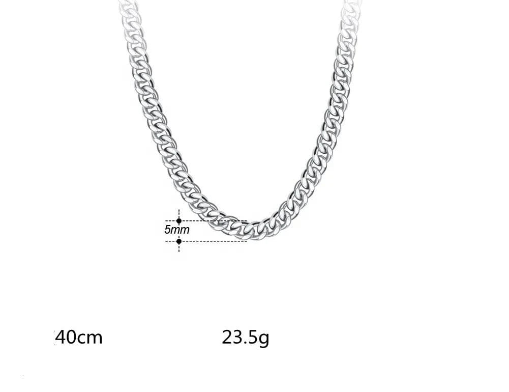 5mm*40cm Chains Hip Hop Jewelry 3.6/5/7mm Chunky Diamond-cut Cuban Link Chain Necklace 925 Sterling Silver Trendy Picture for Men Women