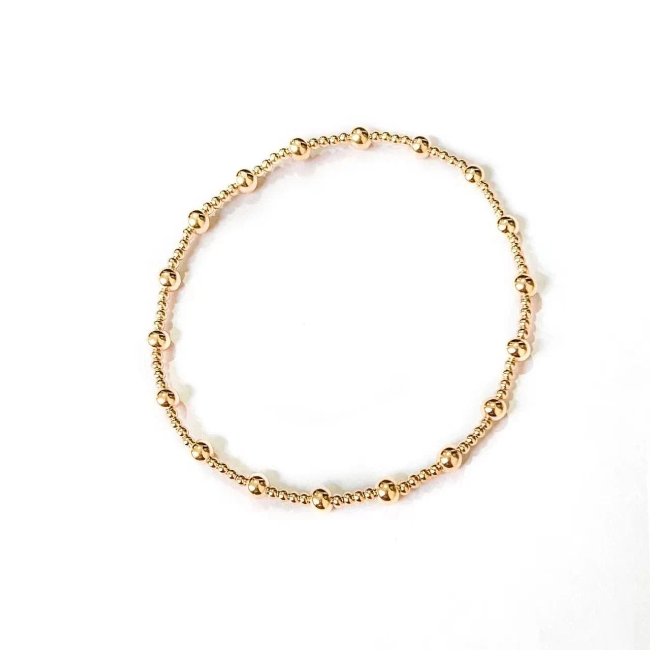 6'' / 14K Gold Filled Vintage Gold Filled Beaded Bracelet Fine Women Permanent Jewelry Sterling Silver Bracelets