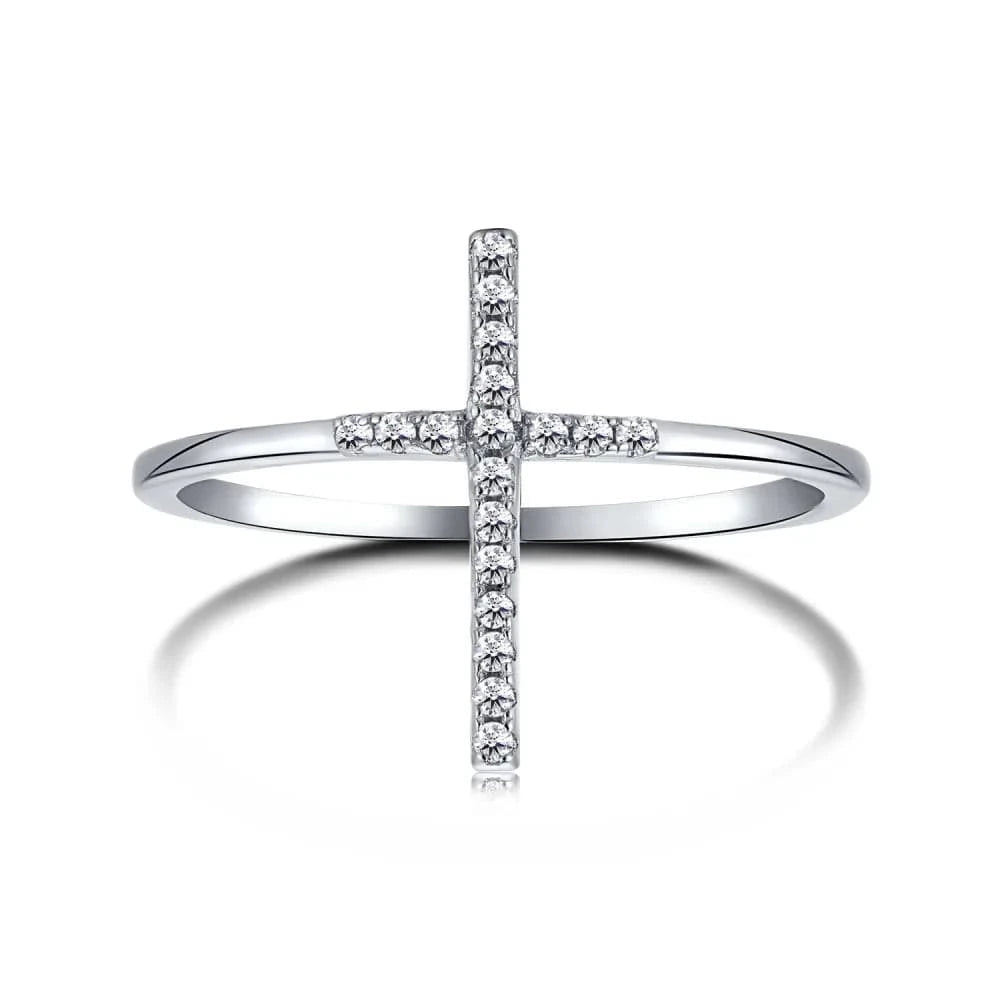 6 / DY120061-S-W-WH Best Selling Luxury Factory Fancy Bohemia Cross X Shape 925 Sterling Silver Ring Set 5A Cz Cubic Zirconia Rings Jewelry Women