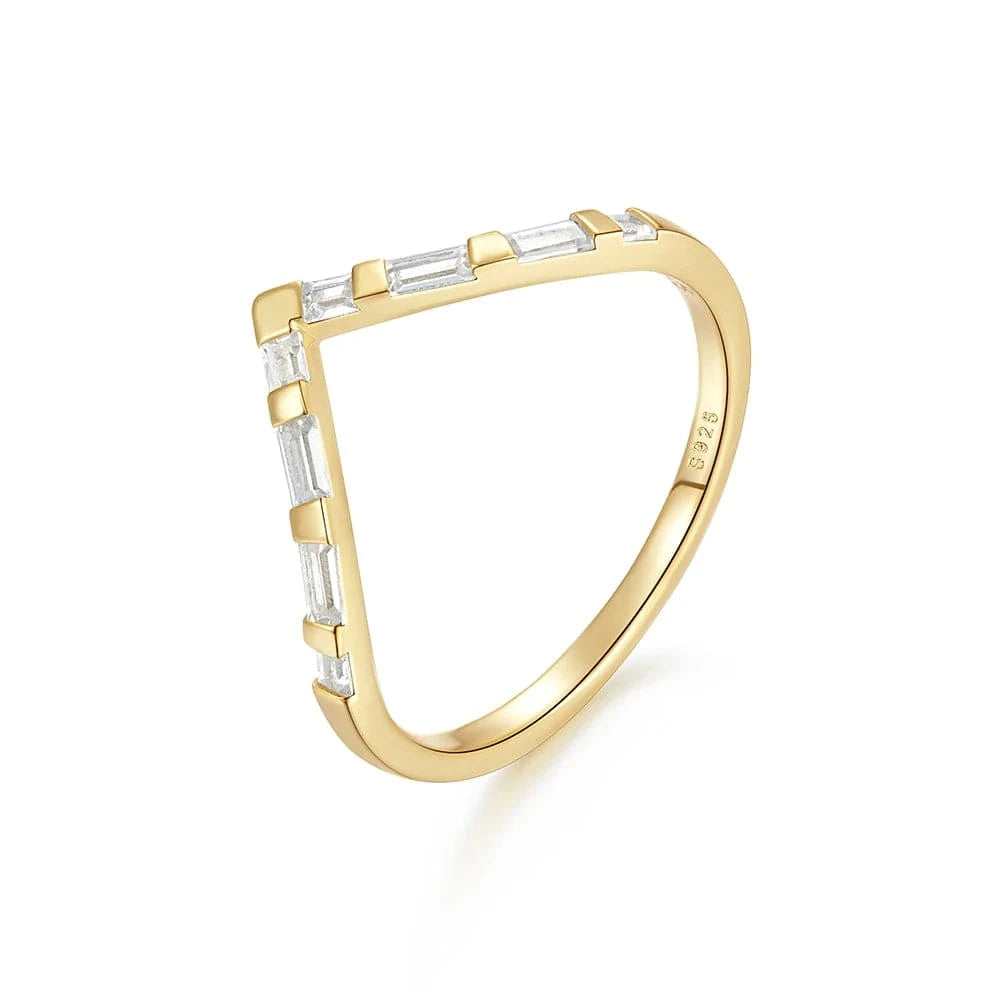 6 / Gold High Quality Gold Plated Diamond Wholesale Silver Ladies Engagement Women Luxury Wedding Rings Fine Jewelry Rings