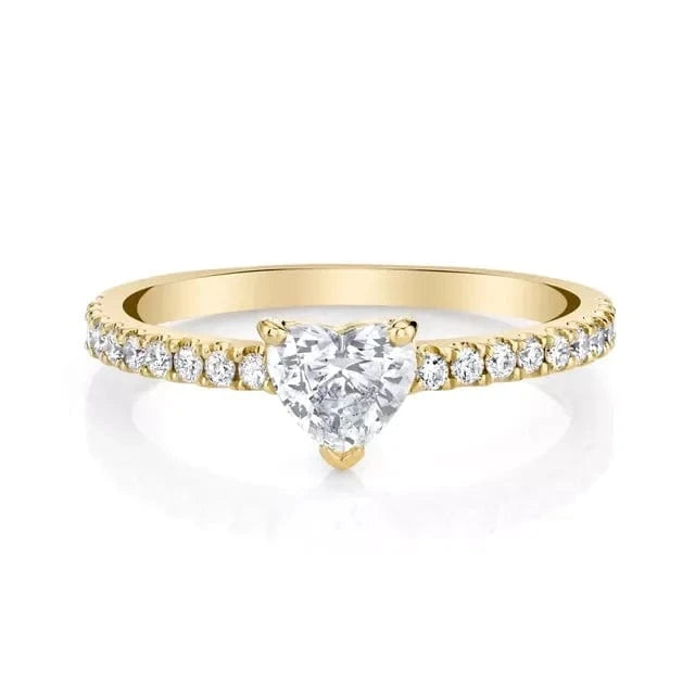 6 / R616-gold Hot sale Charming Heart Charm Zircon Rings For Women Wedding Vintage Valentine's Day 925 Sterling Silver Jewelry