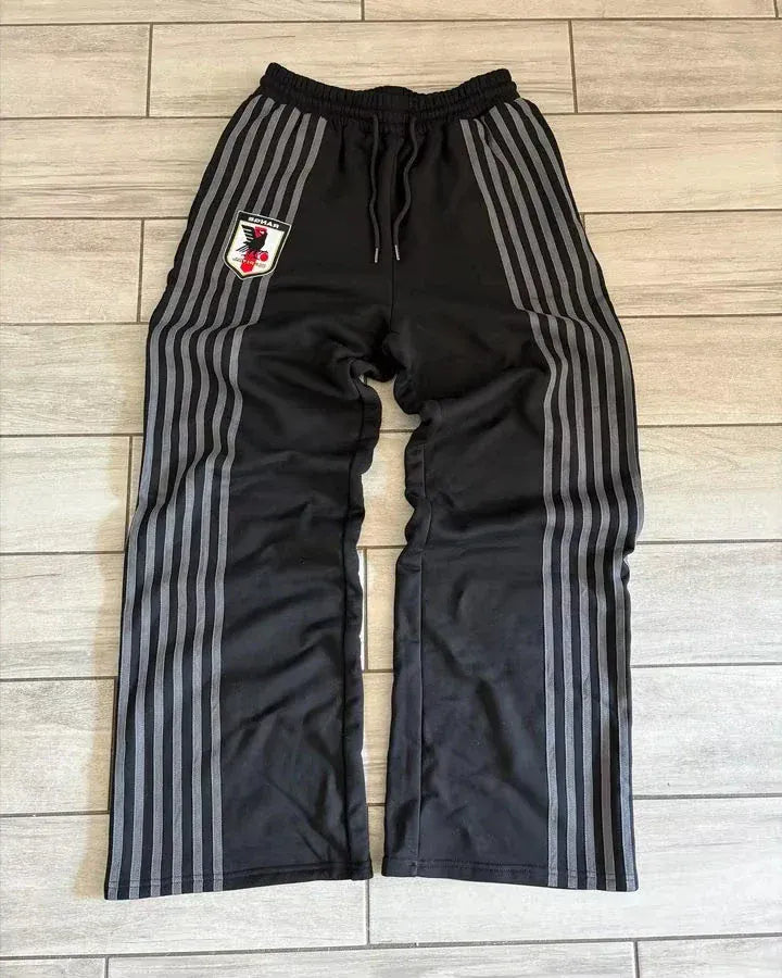 6 / S Retro Striped Hoodie Sweatpants Two Piece Set Sportswear Mens Hip Hop Embroidered Oversized Sweatshirt Casual Drawstr Pants Set