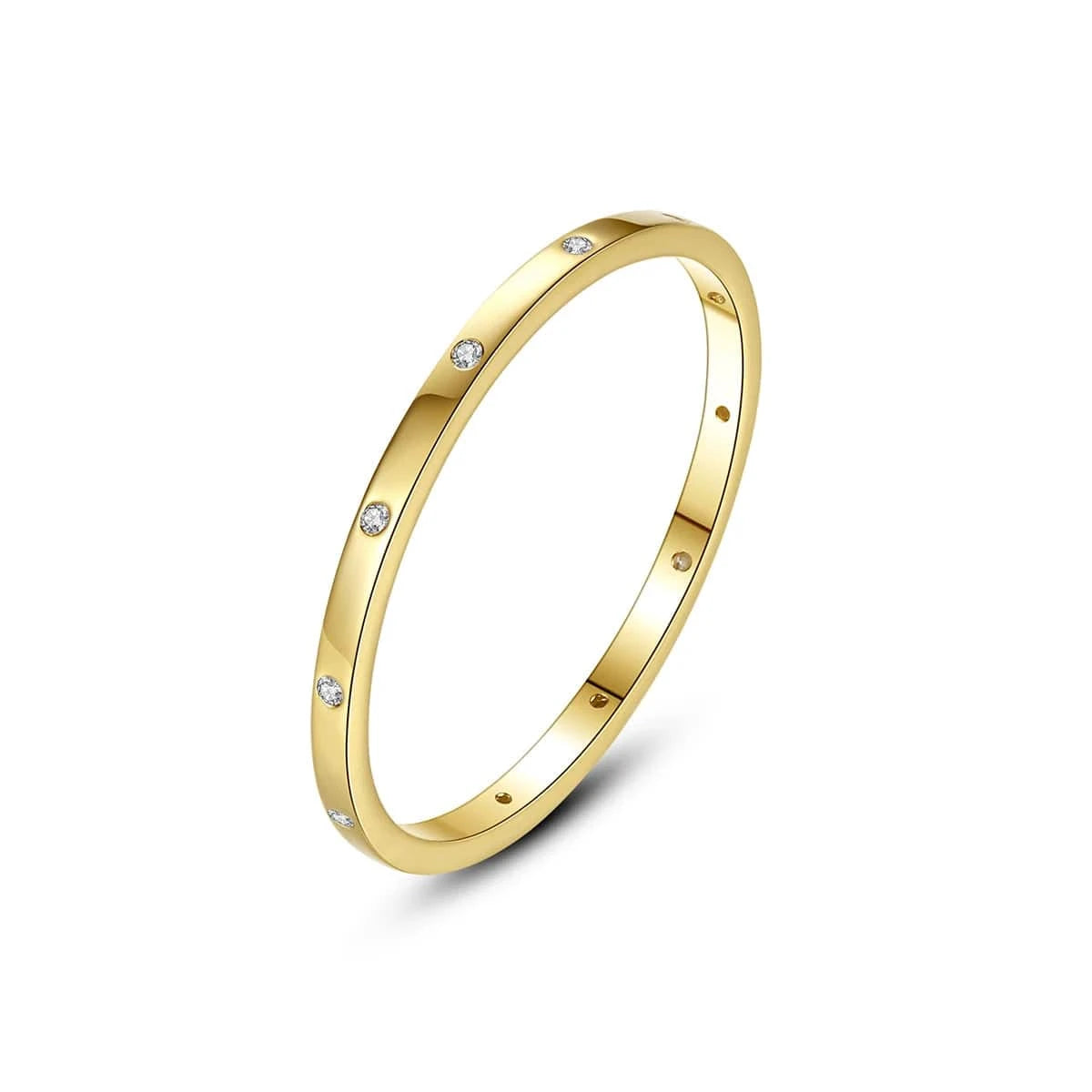 6 / SR21040632 CZCITY S925 Sterling Woman Lady 925 Trendy Gold Plated Signet Cheap Finger Zircon Popular Silver Cz Ring