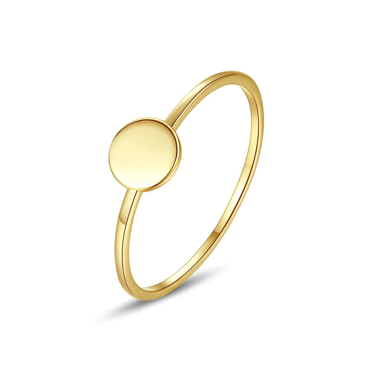 6 / SR21040636 CZCITY Gold Plated Signet Finger Lady Fashion Metal Korean Pure S925 Sterling Dainty Unique Silver Ring