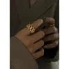 6 / TRENDY / A184 Gold Color Rings Wholesale Fashion Stainless Steel Gold Jewelry Adjust Women Rings