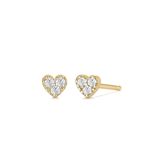 60226978000C gold INS 925 silver jewelry earrings Love Heart Diamond CZ Simple Tiny Versatile 18K gold plated stud earrings fine jewelry