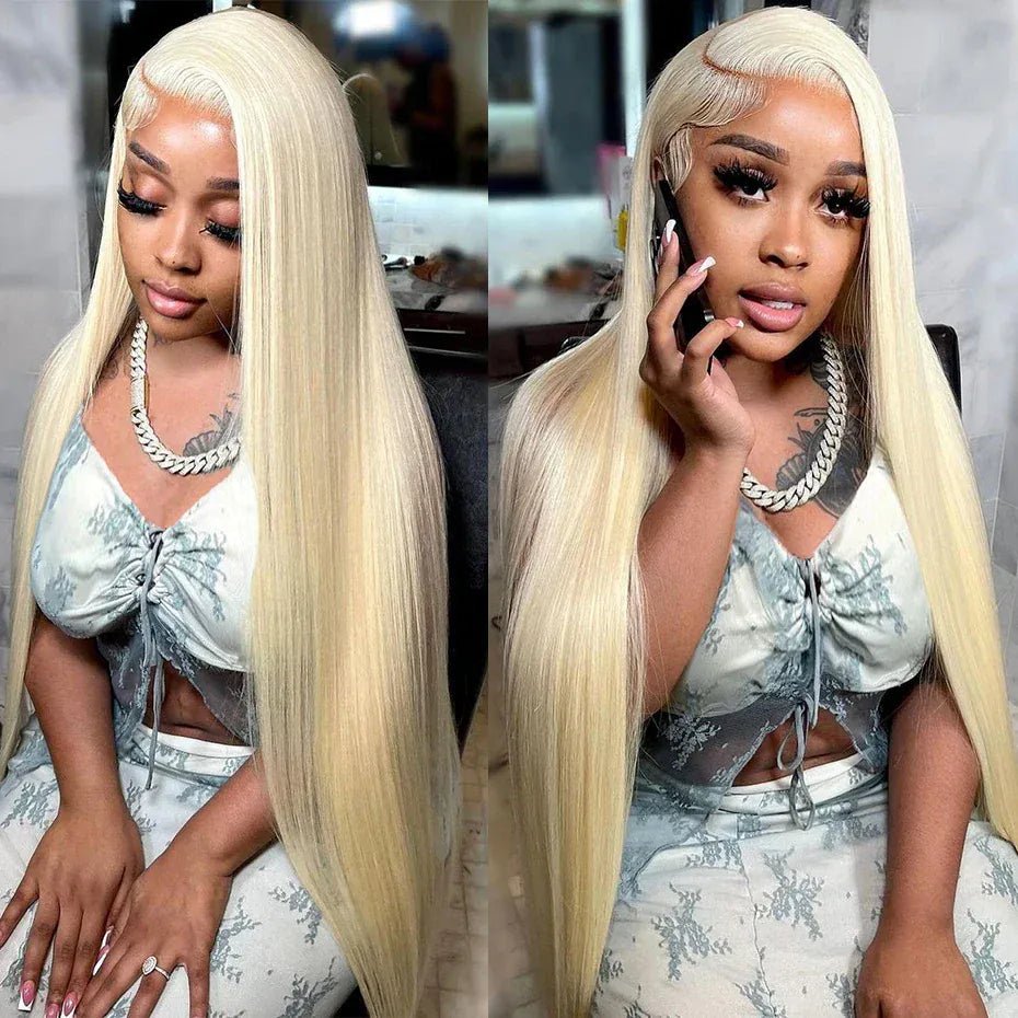 613 300% Density 30 40 Inch Lace Wig Human Hair Straight 13x4 13x6 HD Lace Front Wigs For Women Blonde Colored Human Hair Wigs - SN Wigs & More